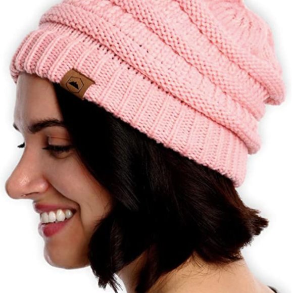 Womens Beanie Winter Hat - Warm Chunky Cable Knit Hats - Soft Stretch Thick Cute - Picture 16 of 16